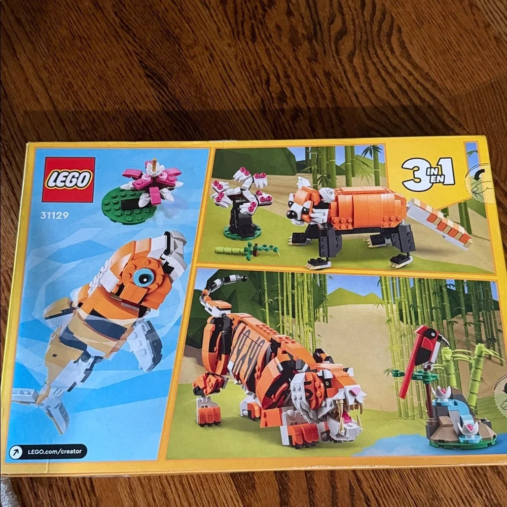 Lego creator 3 in 1 majestic tiger, koi, panda set new in sealed box 755 pieces